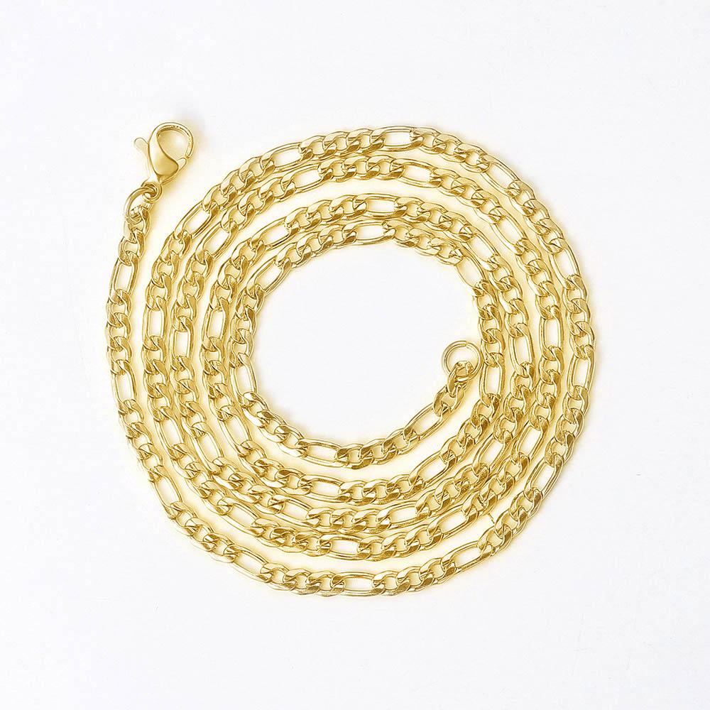 Men 's Figaro Chain Necklace Stainless Steel Minimalist 3mm 60cm Gold Color Fashion New Hip Hop Jewelry Gift Collar s