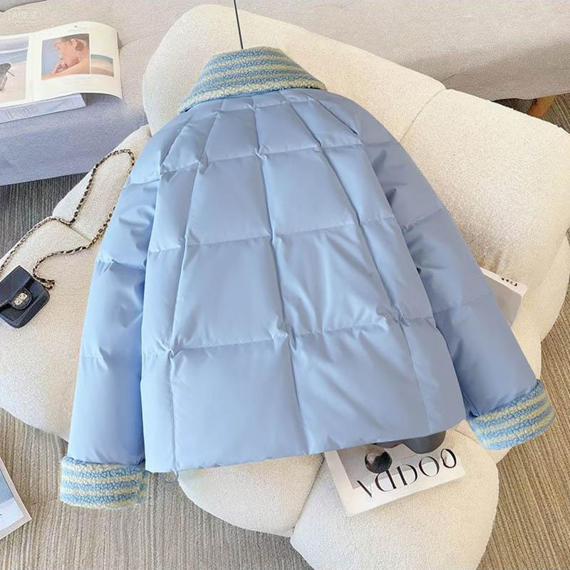 Coat for Women Thickened Plush Winter Windbreaker Oversize Waterproof Casual Zipper Down Jacket