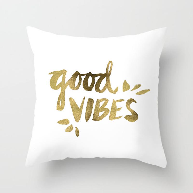 Home Furnishings Simple Golden Sofa Pillow Cover Digitally Printed Car Cushion Cover