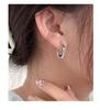 Korean S925 Sterling Silver Geometric Circle Hoop Earrings: Unique, Luxurious Design for Women