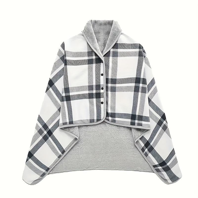 Cozy Flannel Wearable Blanket Shawl - Perfect for Winter, Office & Outdoor Leisure