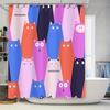 Modern Bathroom Decor Shower Curtain With Cute Cat Design In Multicolored Patterns Ideal Gift Idea For Animal Lovers