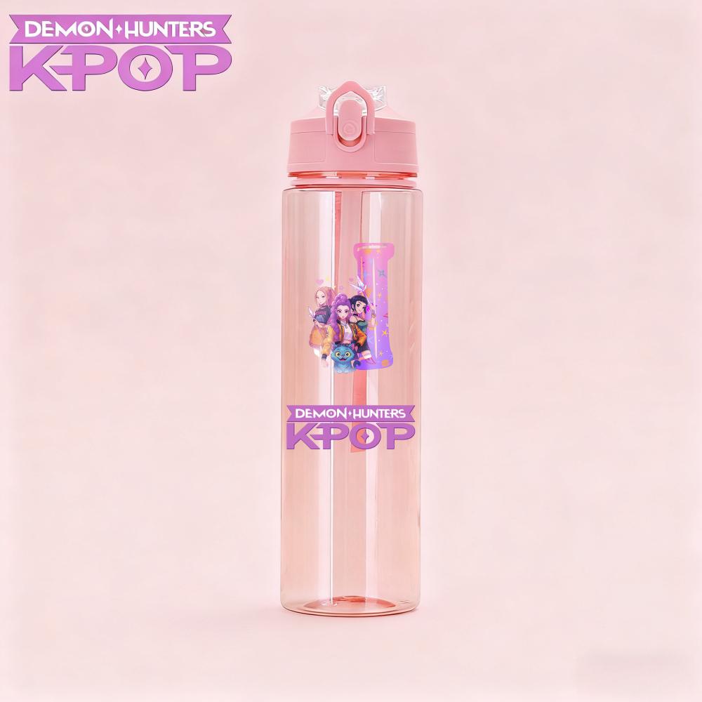 800ML Najnowsza KPop Łowcy Demonów Bidon dla Dzieci Uroczy Kreskówkowy Przenośny Plastikowy Kubek Sportowy zaprojektowany dla Dziewczynek Dzieci Prezent z Datą Urodzenia