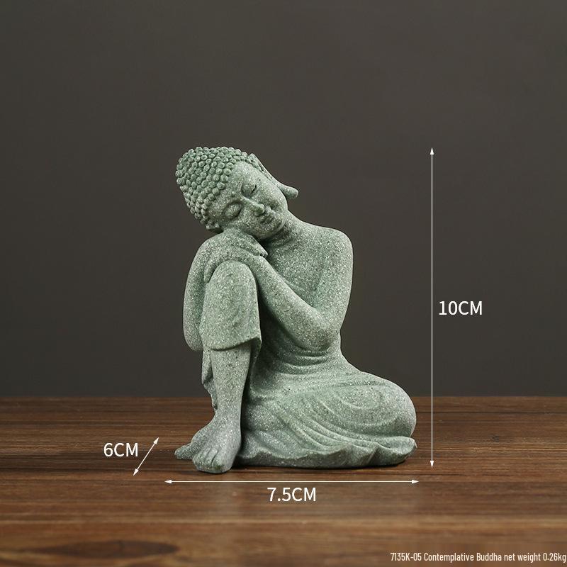 Envy Porcelain Stone Lantern: Small Chinese Pavilion Ornament for Desktop or Fish Tank Scenery.