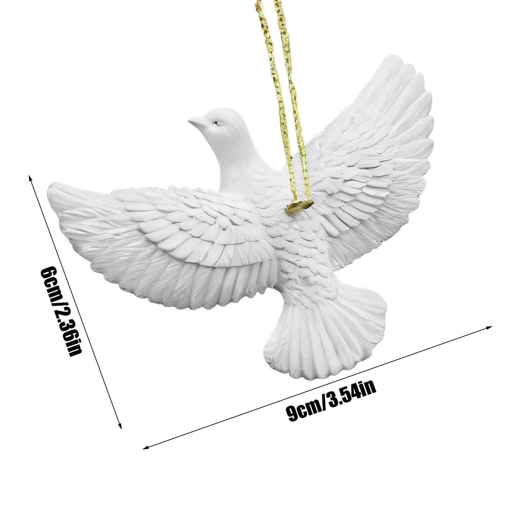 4PCS Friendship Pigeons Christmas Decoration Resin White Peace Love Joy Bird Decoration Christmas Tree Bird Ornaments
