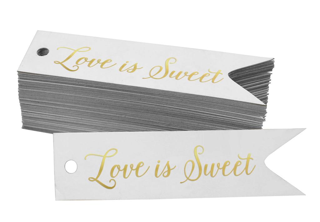 Inkdotpot Gold Foil Paper Hang Tags Love Is Sweet Wedding Favor Tags 100