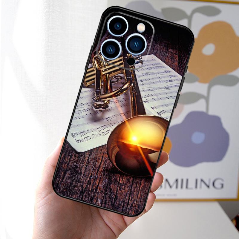 Piccolo Trumpet Brass Instruments Case For iPhone 16 15 14 13 12 11 Pro Max Mini XS X XR 7 8 14 16 15 Plus Back Cover Shell