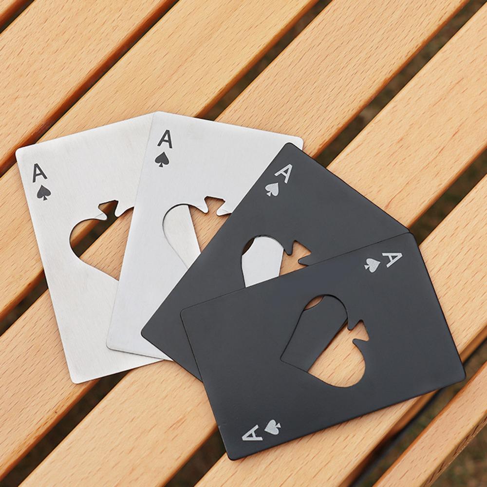 Beer Bottle Opener Refrigerator Sticker, Creative Stainless Steel Spade A Poker Card Personalized Bottle Opener Bottle Opener