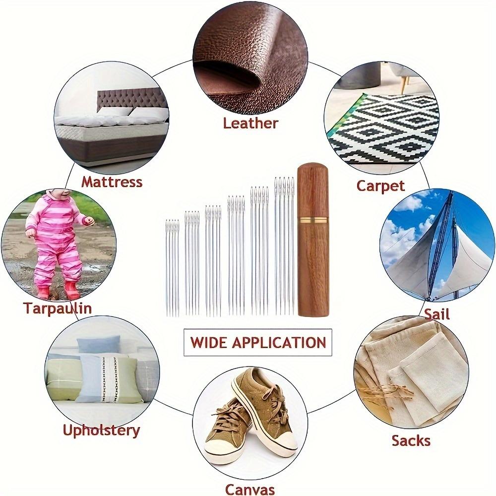 30pcs Easy Thread Sewing Needle Set For Seniors, Stainless Steel With Automatic Threader - Silvery Gray