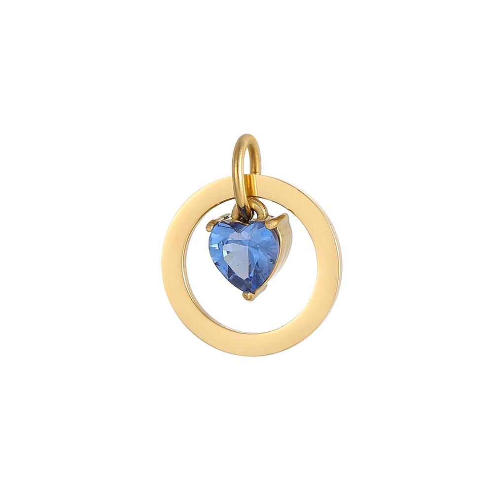 CARLIDANA Dainty Stainless Steel Crystal Charms for Jewelry Making Women Necklace Round 12 Zircon Birthstone Heart Pendants