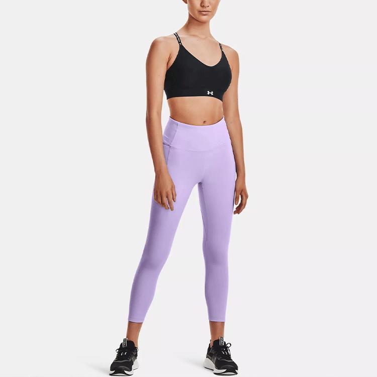 Under Armour Meridian Ankle Solid Color Sports Training Tight Capri Women Bottoms Purple 1369004-532