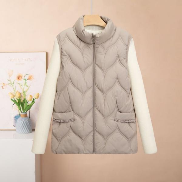 Plus Size Waistcoat Women Autumn Winter Warm Short Cotton Vest Jacket Stand Collar Waistcoat