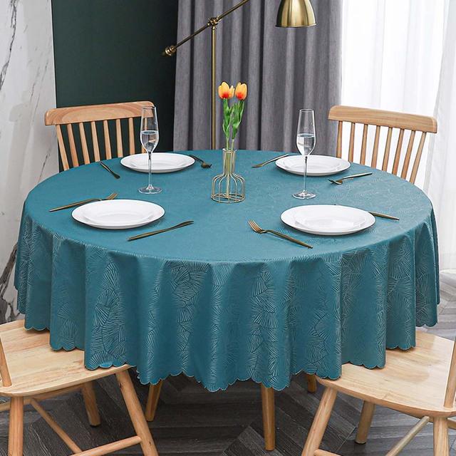 Table Cloth Round Pu Waterproof Antifouling Oil -Proof Wedding Tablecloth For Table Print With Lace Table Cover For Dining Table