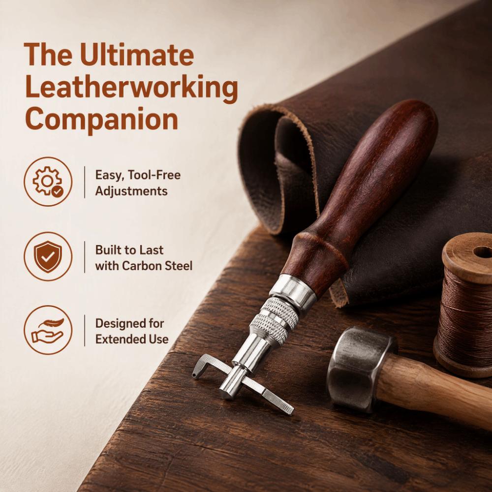 Adjustable Depth Leather Groover Tool Adjustable Groover Notcher Leatherworking Work