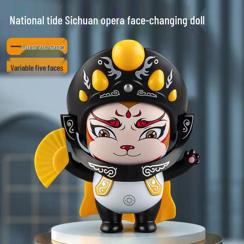Sichuan Opera Panda Face-Changing Doll: Cultural Toy & Gift with Children's Face Paint Design