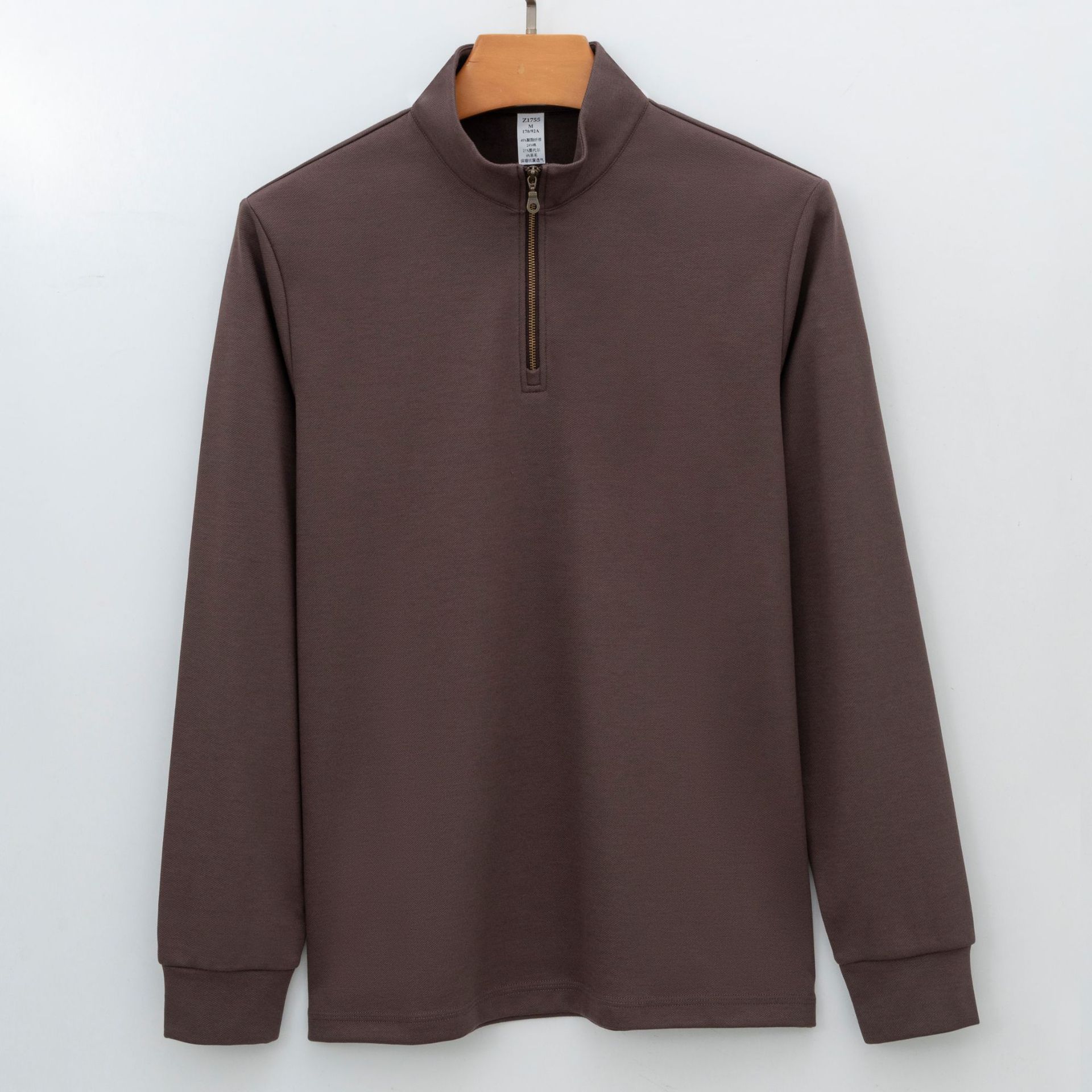

High-end Machine-washable Cardigan Men s Sweatshirt 260g Long-sleeved Outer Bottoming Shirt Half Zipper Pullover Sports Sweater S