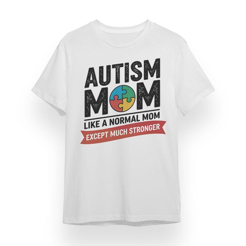 

Men s T-shirt With Autism Mom Strength Unisex White 100% Cotton Plus Size Tee 3XL