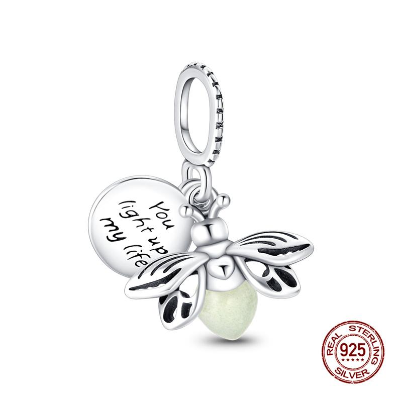 Charm Bead Components Copper Metal Glowing Fireflies Charm Bead Components Bead Components Compatible With 3mm Authentic Original Bracelet High