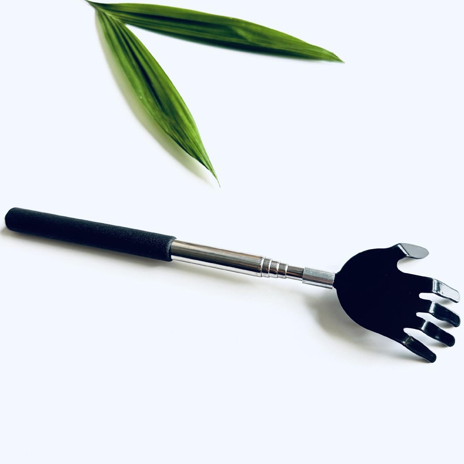 

New Telescopic Massage Tools Stainless Steel Hand Grip For Elderly Hand Grip Relieve Itch Back Scratcher Elders Tickle Stick чорний