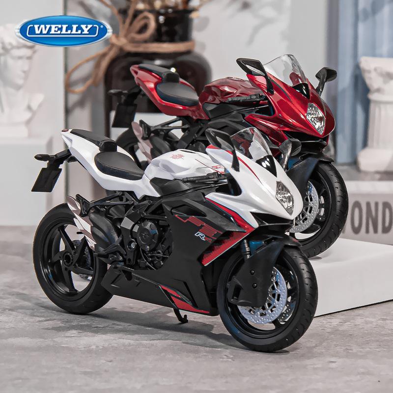 WELLY 1/12 MV Agusta F3 RR Alloy Race Motorcycle Model Diecast Metal Street Motorcycle Model Simulation Collection Kids Toy Gift