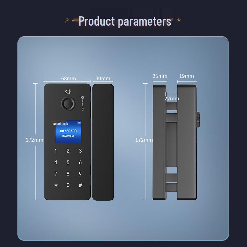 

Realand ZD208 Smart Fingerprint Glass Door Lock