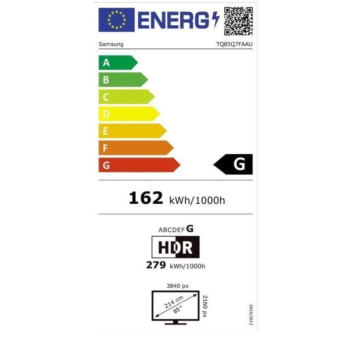 Samsung TQ85Q7F - TV QLED 85" (214 cm) - 4K UHD 3840x2160 - HDR10+ - Smart TV - Gaming Hub - 3xHDMI - WiFi