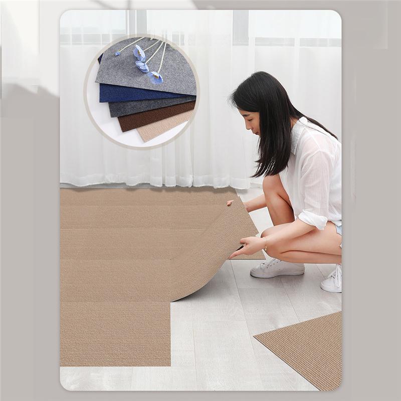 4mm Thickened Self-adsorption Splicing Non-slip Carpet Office Living Room Bedroom Waterproof Wear-resistant Floor Mat Home Decor