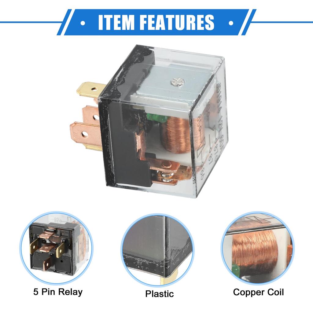 A ABSOPRO Waterproof Relay DC 5 Pin Relay Charging Case Universal Car Durable Plastic Transparent 5pcs