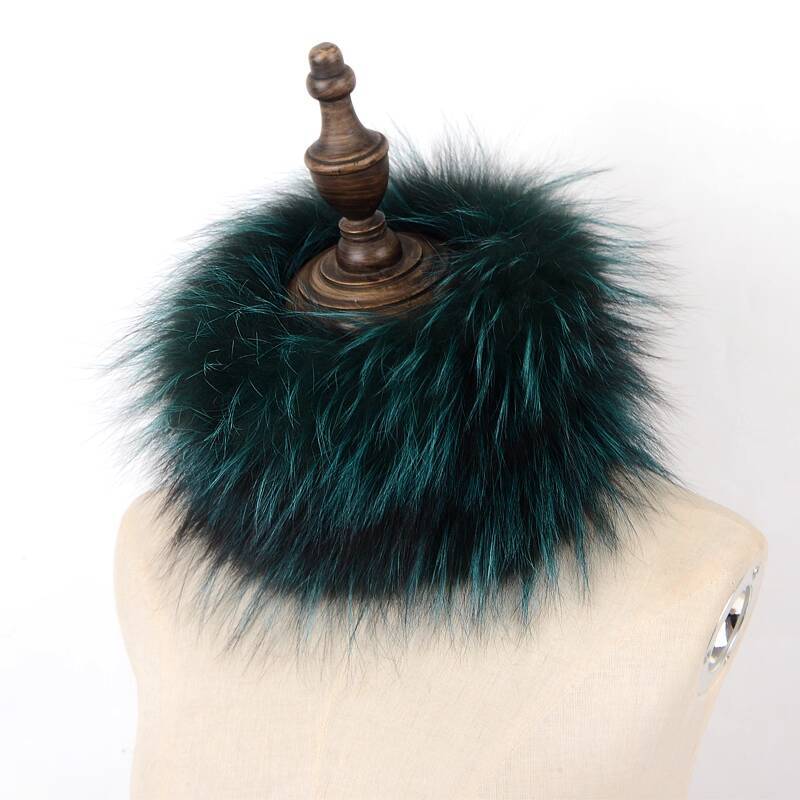 Echter Fuchsfellschal Handgestrickter Pelz-Nackenschal Winter Elastisches Stirnband Pelzschal Plüsch Warm Dicke Nackenwärmer