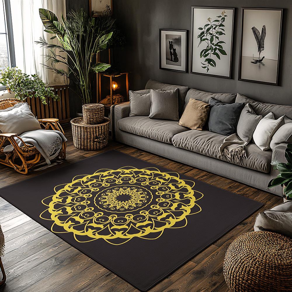 Area Rug Bohemian Carpet Modern Abstract Geometric Pattern Living Room Bedroom Floor Mat Home Decor Non-Slip Washable Floor Cove 50x80cm