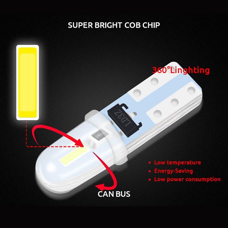 10pcs T5 LED 3014 2SMD No Polarity Auto Car Dashboard Lights Car Reading Instrument Panel Lamp Door License Plate Light