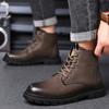 New Trend Men Ankle Boots Black Sneakers Outdoor Fashion High Top Punk Shoes for Men Casual Leather Shoes Street Motocross Boots