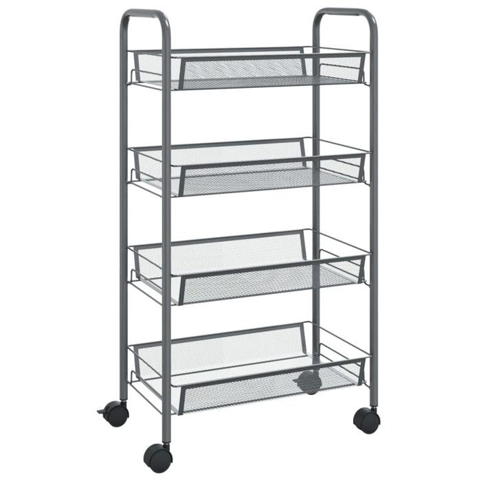 VidaXL Chariot de cuisine à 4 niveaux Gris 46x26x85 cm Fer 336327