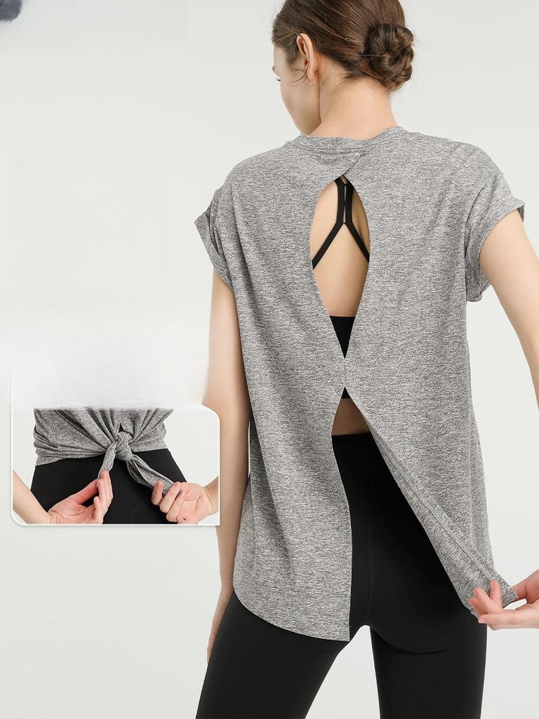 Fitnessové tričko s krátkým rukávem Rychleschnoucí Sportovní halenka Letní oblečení na jógu Jógová topy Běžecké fitness oblečení Dámské