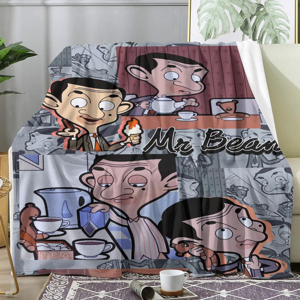GUOYU Decke MMr BBeans Überwurf Weicher Flanell-Überwurf Sommerdecke Leichte Gemütliche Nickerchen-Decke für Sofa Bett Reise