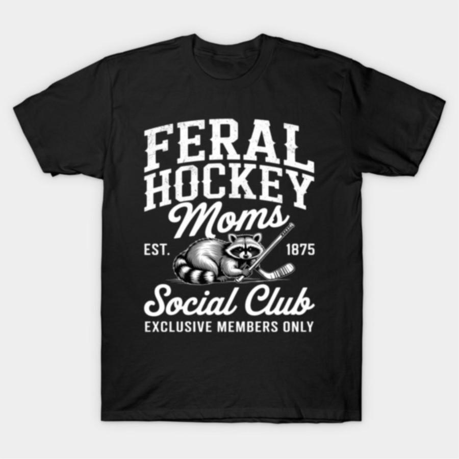 

Funny Feral Hockey Moms Social Club Raccoon Meme Mothers Day T-shirt For Men Women 100% Cotton T Shirts Short Sleeve Tops 040... S разноцветный