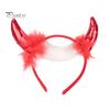 Devil Horn Decor peapael Palus kangast käsitsi valmistatud kerge elastse disainiga juukserõngas Cosplay peod Halloweeni aksessuaarid