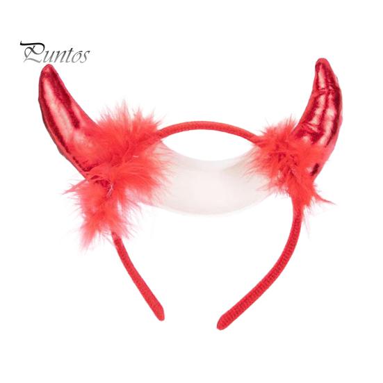 Devil Horn Decor peapael Palus kangast käsitsi valmistatud kerge elastse disainiga juukserõngas Cosplay peod Halloweeni aksessuaarid