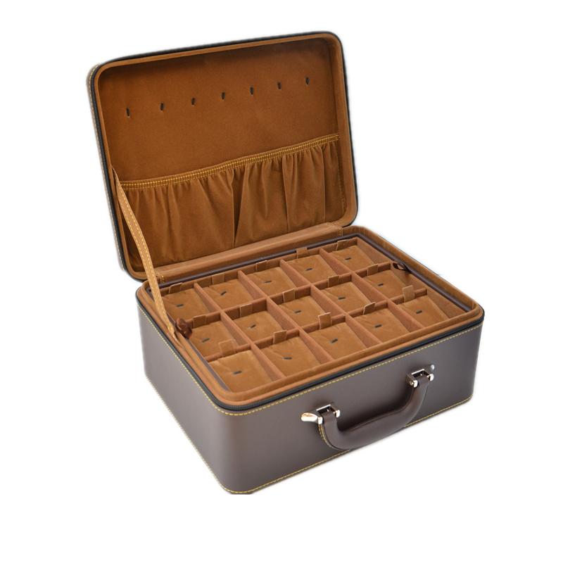 

Leather Jewelry Box Storage Big Size Jewelry Boxes Organizer Ring Necklace Bracelet Earrings Velvet Tray Display Accessories