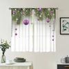 2 pieces, Christmas tree and ball printed curtains -30% blackout - suitable for living room, bedroom, kitchen, home decoration