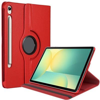 Protective Case - BOOLING - for Samsung Galaxy Tab S9 FE/S10 FE/S10 Lite - Red - 360° Rotatable - Built-in Stand