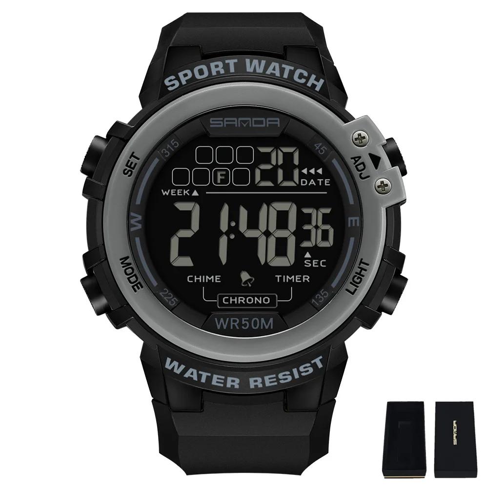 SANDA 2140 Watches Alarm Clock Chrono 5Bar Waterproof Digital Watch Reloj Hombre New Fashion Outdoor Sport Men Multifunction