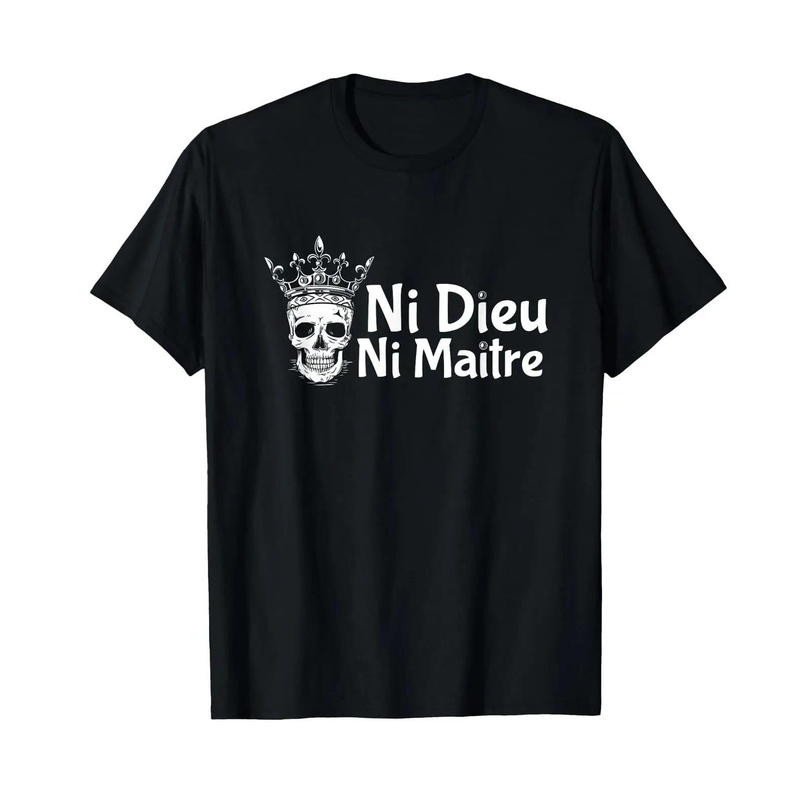 

Crowned Skull Ni Dieu Maitre Edgy Rebel T Shirt black S vintage Washed Stylish Soft streetwear Slightly Top For Everyday Wear 5XL різнокольоровий