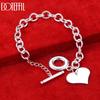 925 Sterling Silver Heart Pendant Bracelet Wedding Jewelry