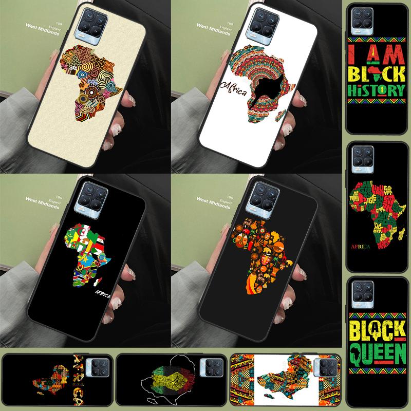Africa Map Geogra For Realme C61 C75 C55 C51 C21Y C25S C67 C53 13 12 10 11 14 Pro Plus GT 6T 6 5 GT7 Pro Case