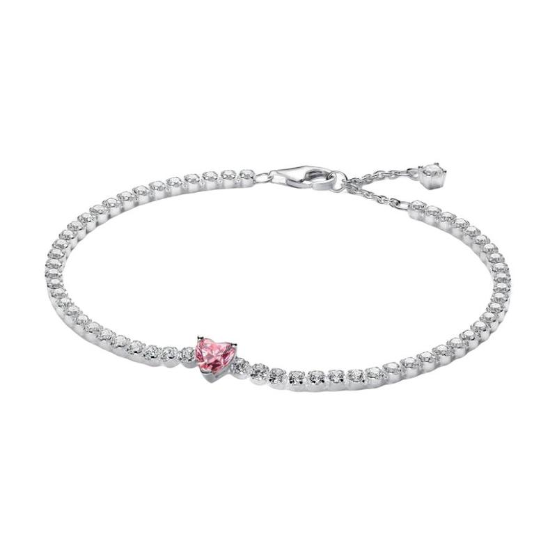 Pandora Personalized design 925 silver synthetic cubic zirconia bracelet for women multi-color 590041C03 серебряный