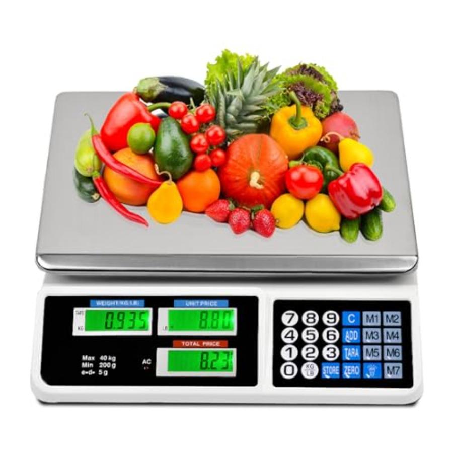 88LB Digital Price Scale Electronic Price Computing Scale LCD Digital Commercial Food Meat Weight Scale Upgraded Version United States