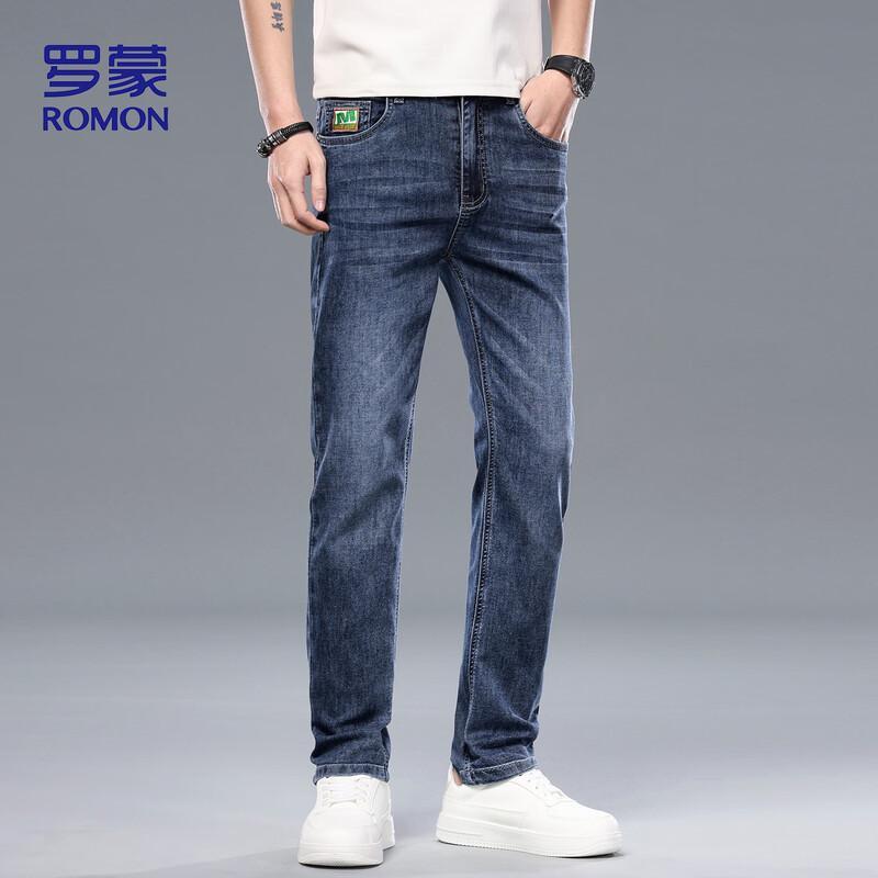 ROMON Men's 6602 Ice Silk Straight-Leg Jeans