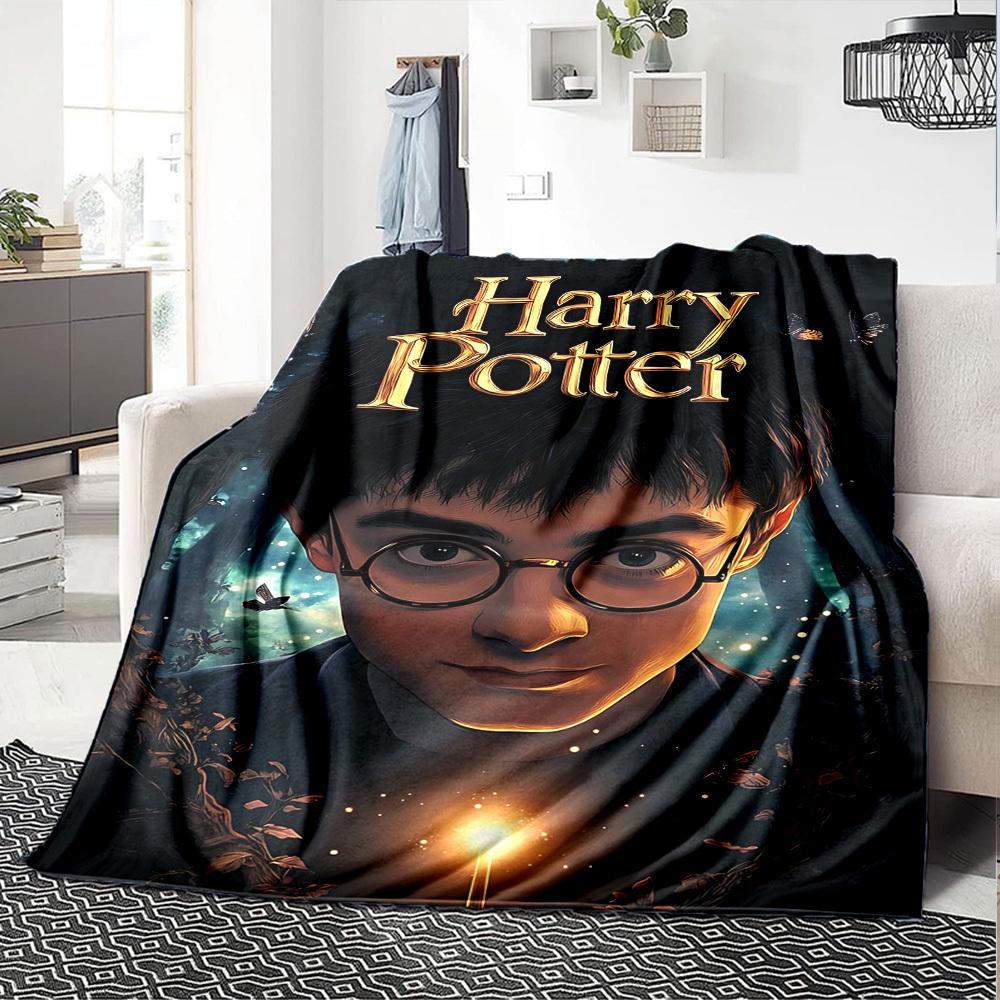 1pc Harry Potter Flannel Blanket Soft Warm Throw for Home, Office, Travel, All-Season Cozy Bedding GiftL1108
