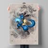 Pokemon Gyarados and Koi Leaping Dragon Gate Decorative Painting Traditional Art - Style Mural Unique Gift for Anime Lovers